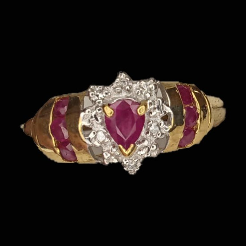 Ruby Gold Diamond Ring New